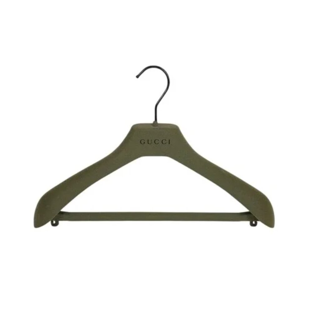 Authentic GUCCI Green Velvet Boutique Logo Suit Jacket Pants Hanger 14" with Bar